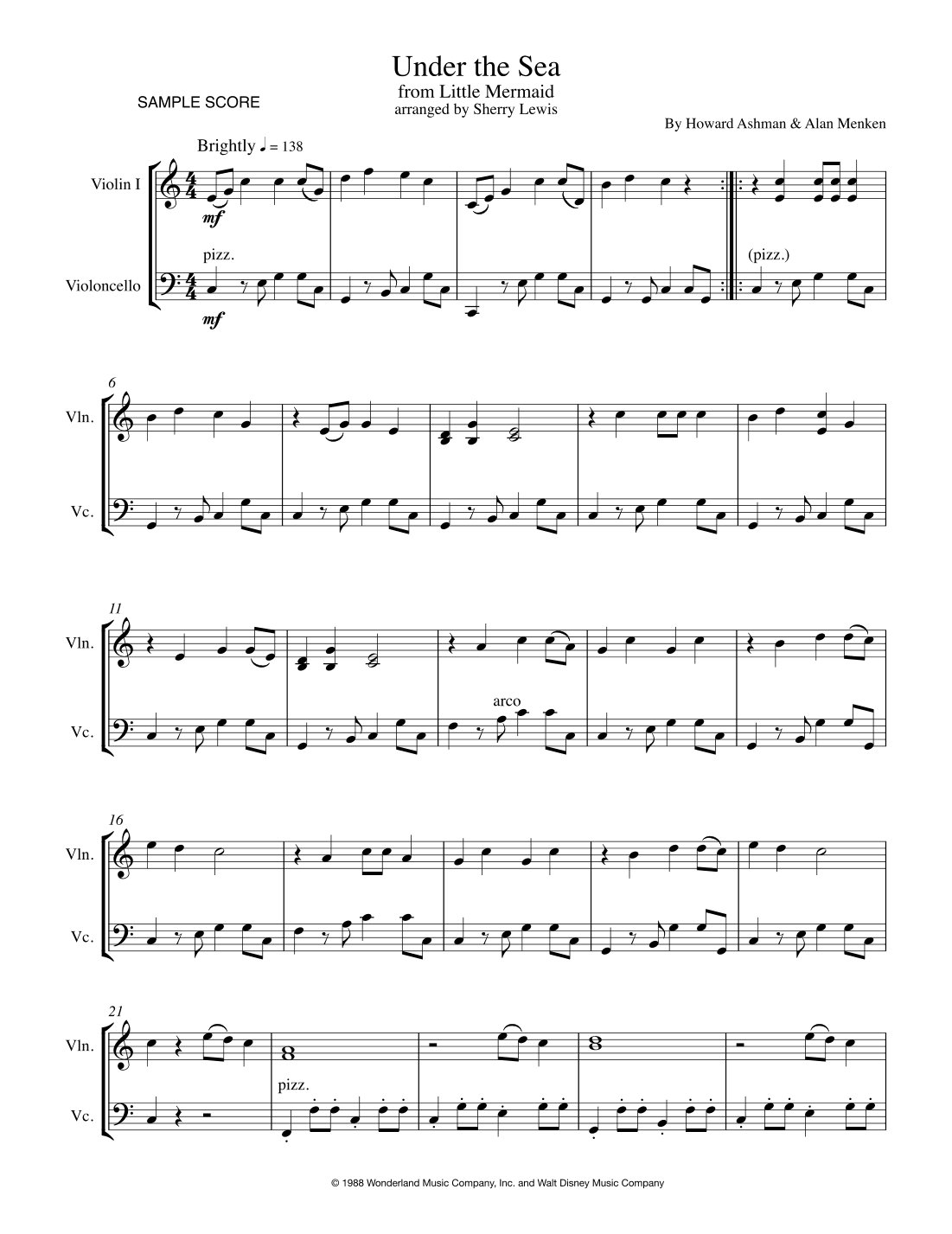 Under The Sea (arr. Sherry Lewis)