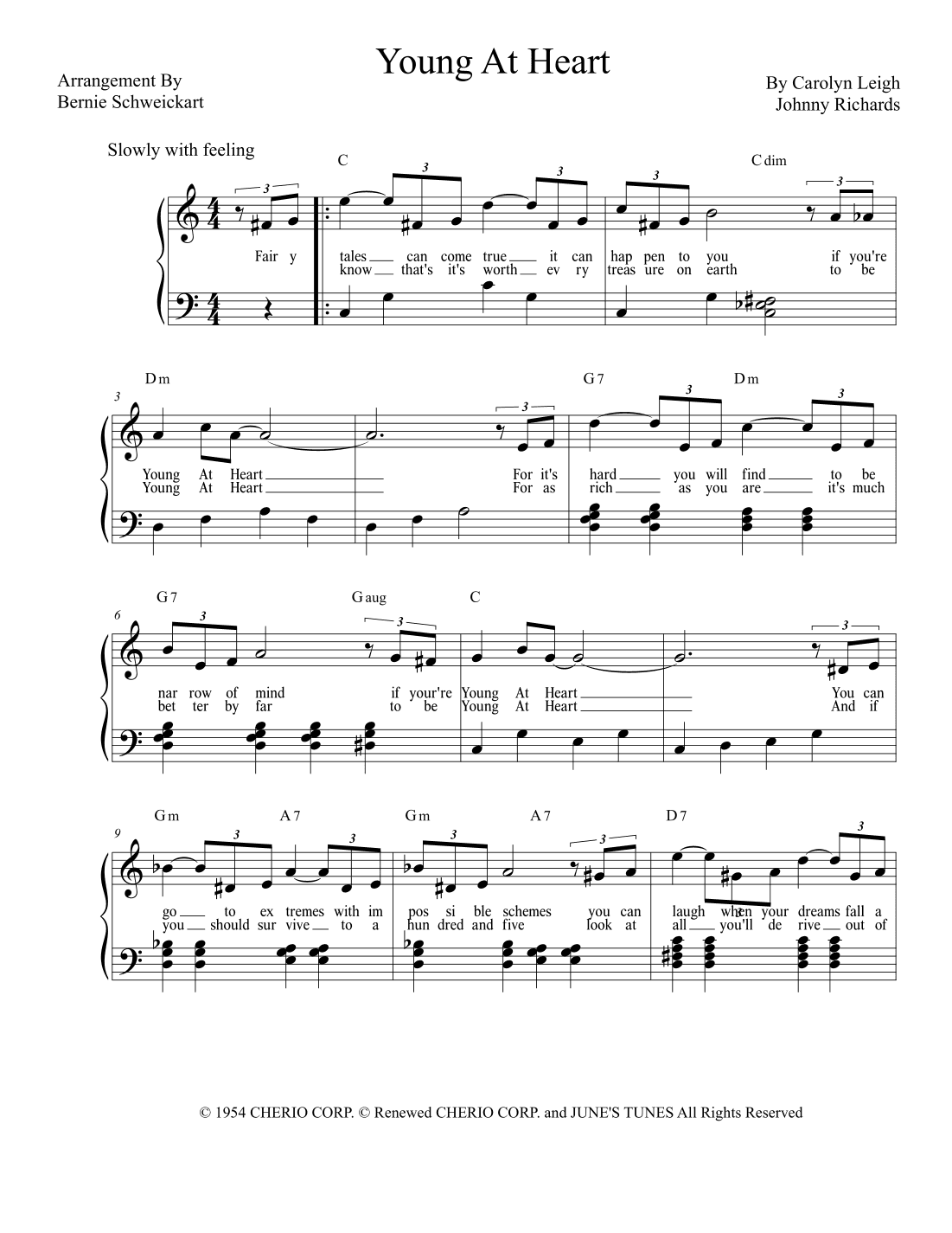 Young At Heart (arr. Bernie Schweickart)