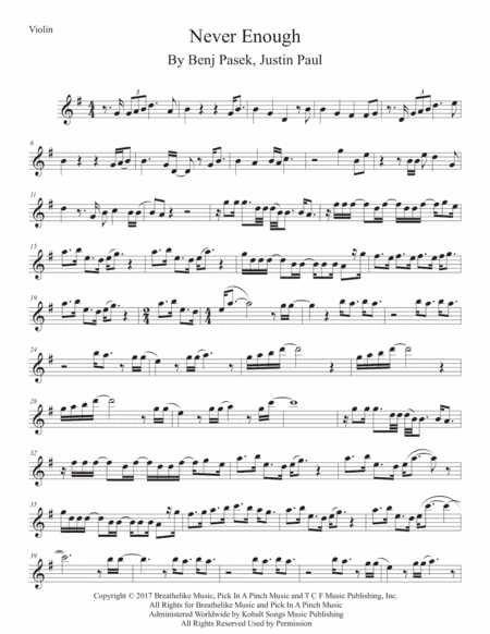 Never Enough (arr. Kevin Busse)