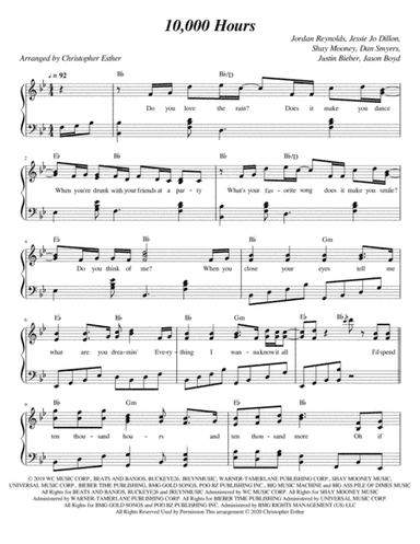 10,000 Hours (arr. Christopher Esther)