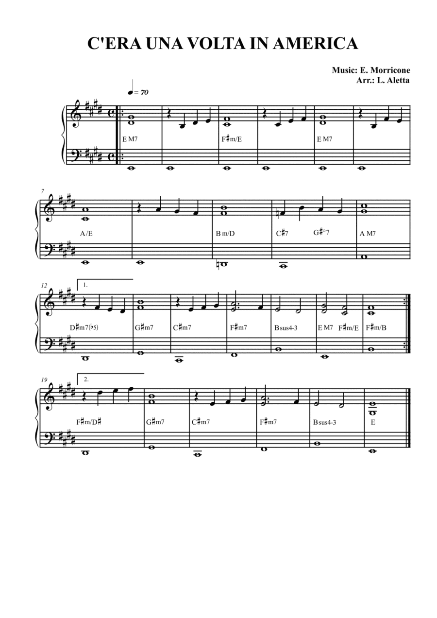 Once Upon A Time In America (arr. Luca Aletta)