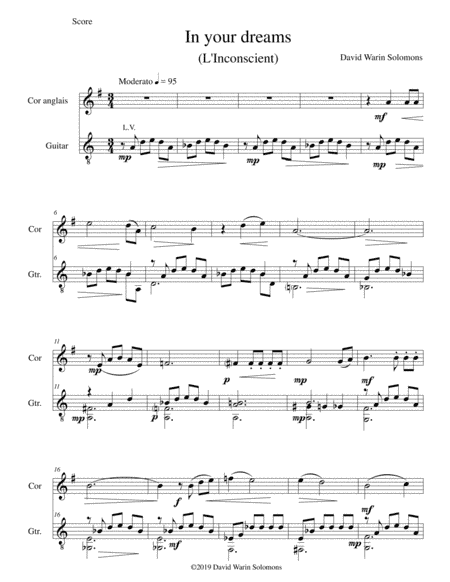 In your dreams (L'Inconscient) for cor anglais and guitar