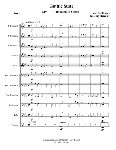 Introduction (Mvt I) from Gothic Suite (Suite Gothique) (arr. Gary Bricault)
