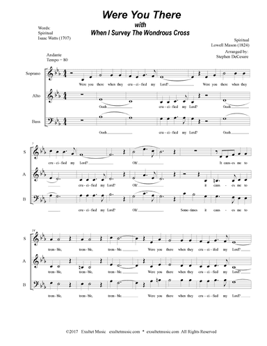 Were You There (with "When I Survey The Wondrous Cross") (SAB) (arr. Stephen DeCesare)