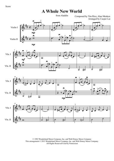 A Whole New World (arr. Casper Lai)