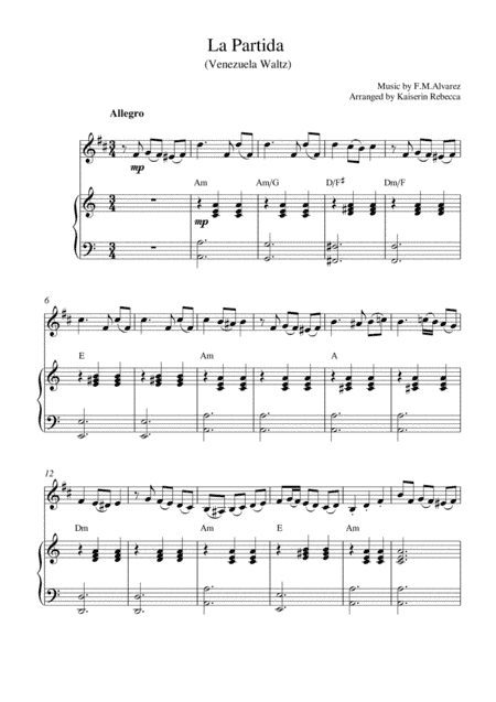 La Partida (Venezuela Waltz) (arr. Kaiserin Rebecca)