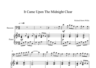 It Came Upon The Midnight Clear - Richard Storrs Willis (Bassoon + Piano) (arr. Digital Book Music)