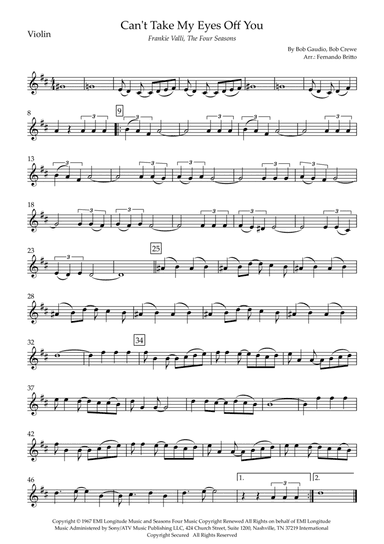 Can't Take My Eyes Off Of You (arr. Fernando Britto)