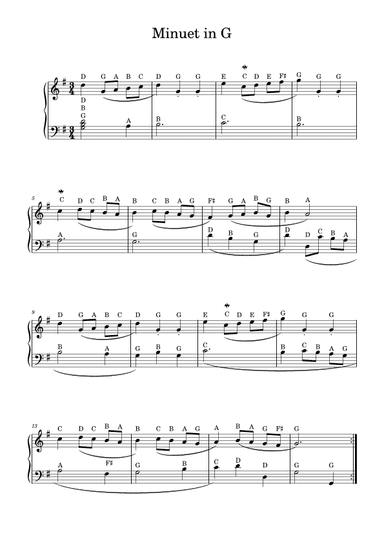 Minuet in G (arr. Johnson Lee)