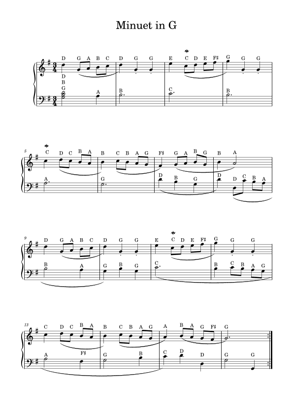 Minuet in G (arr. Johnson Lee)