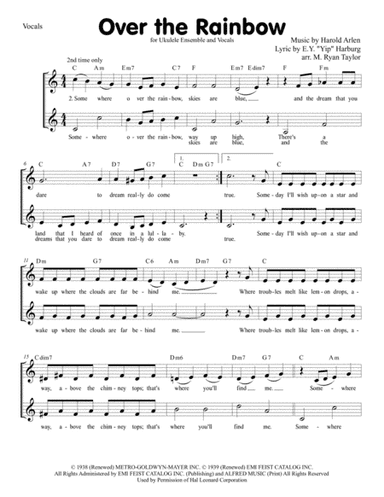 Over The Rainbow (from The Wizard Of Oz) (arr. M. Ryan Taylor)