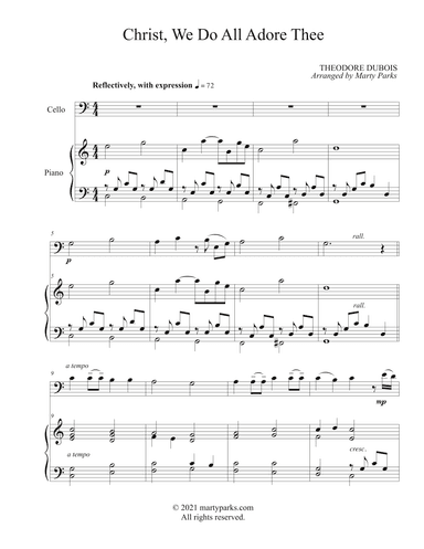 Christ, We Do All Adore Thee (Cello-Piano) (arr. Marty Parks)