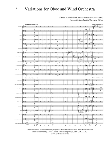 Variations for Oboe and Wind Band (arr. Marc Oliver)