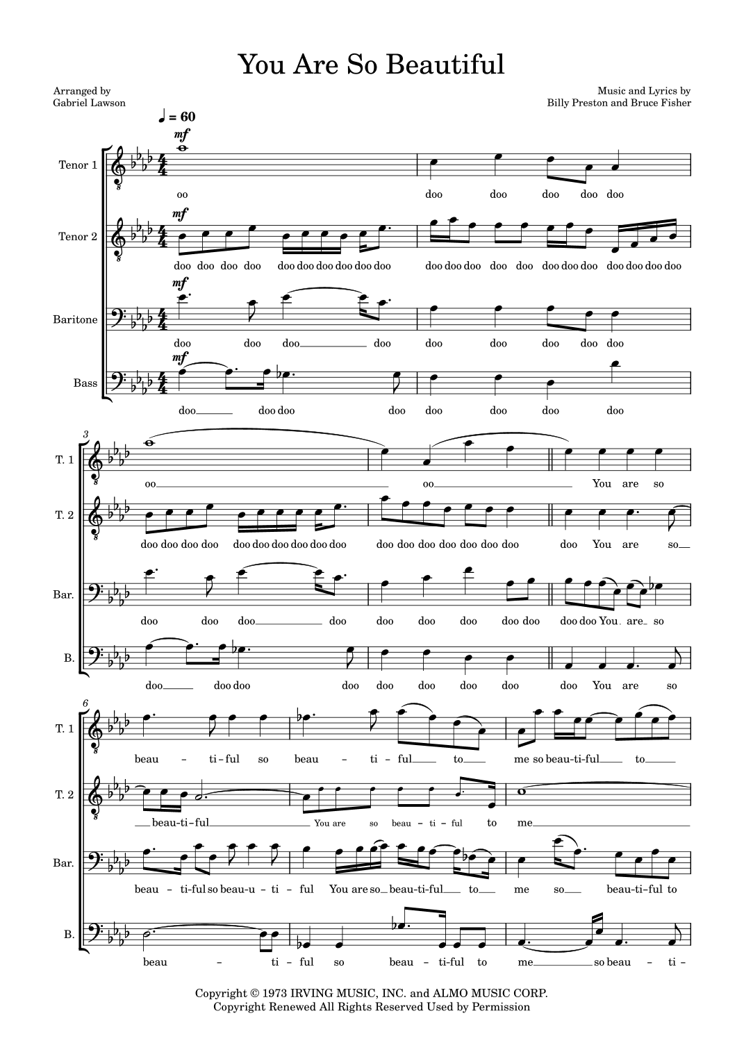 You Are So Beautiful (arr. Gabriel Lawson)