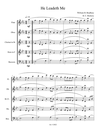 He Leadeth Me (Woodwind Quintet) (arr. B. C. Dockery)
