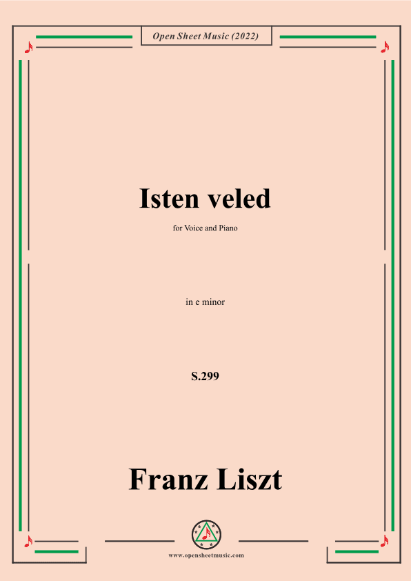 Liszt-Isten veled,S.299,in e minor,for Voice and Piano (arr. OSM Press)