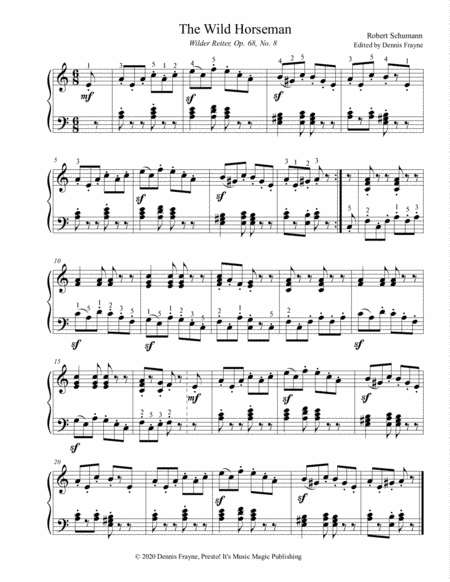 The Wild Horseman (Op. 68 No. 8) (arr. Presto! It's Music Magic Publishing)