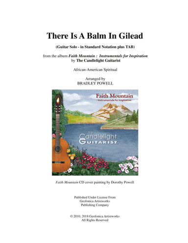 There Is A Balm In Gilead (Guitar Solo - in standard notation with TABS) (arr. Bradley Powell (aka "The Candlelight Guitarist"))