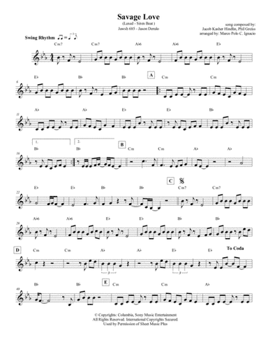 Savage Love (arr. Marco Polo Ignacio)