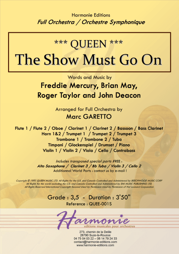 The Show Must Go On (arr. Marc GARETTO)