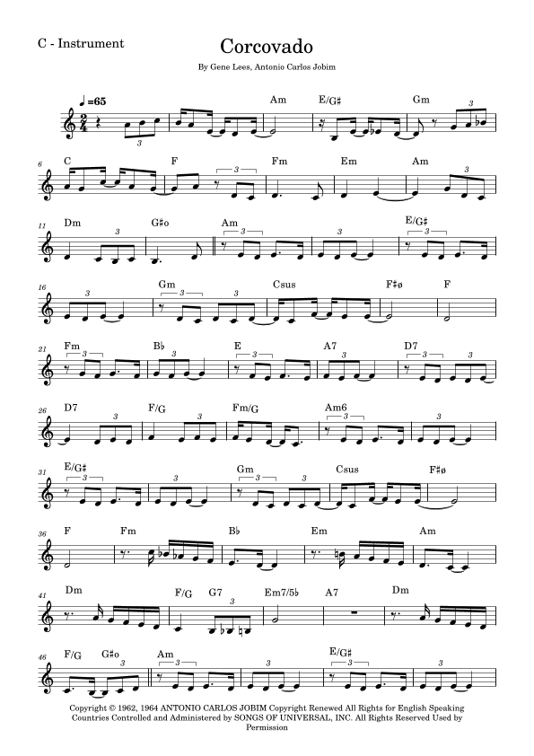 Quiet Nights Of Quiet Stars (corcovado) (arr. Fabio Eduardo de Oliveira)