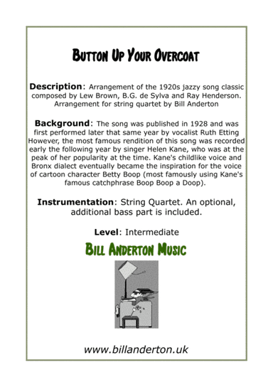 Button Up Your Overcoat (arr. Bill Anderton Music)