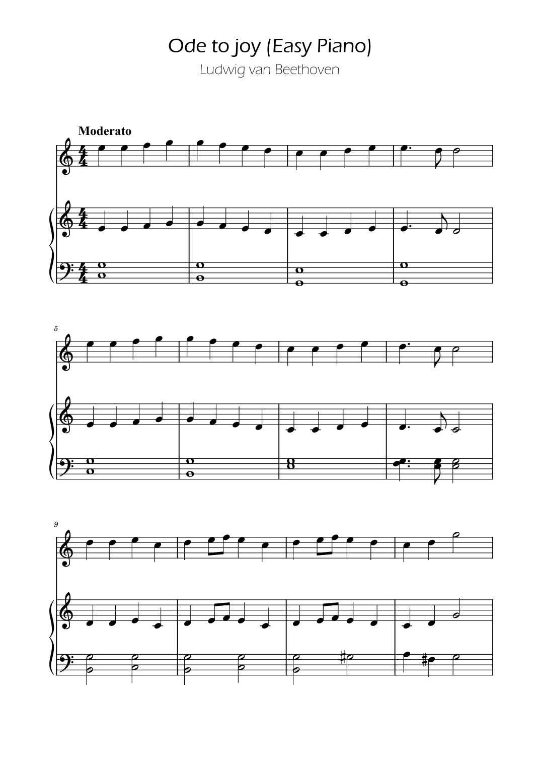 Ode To Joy - Easy Oboe w/ piano accompaniment (arr. Ygor Nunes)