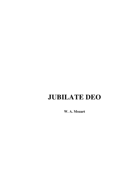 JUBILATE DEO - For SATB Choir - W.A. Mozart