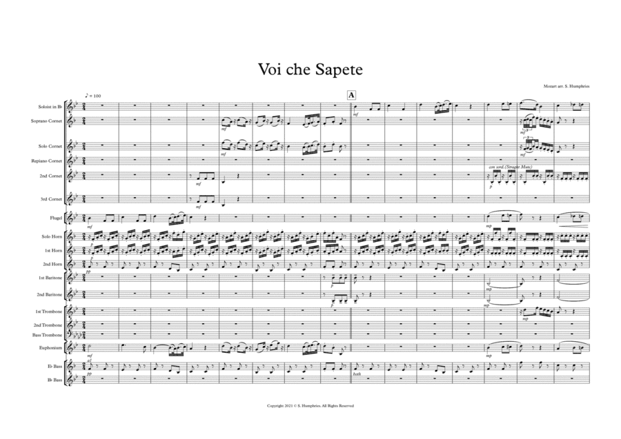 Voi Che Sapete (Say ye Who Borrows) from the Marriage of Figaro - Cornet Solo (arr. Shaun Humphries)