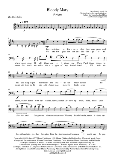 Bloody Mary (arr. Pedro Cohen)