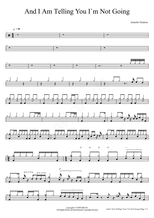 And I Am Telling You I'm Not Going (arr. COPYDRUM)