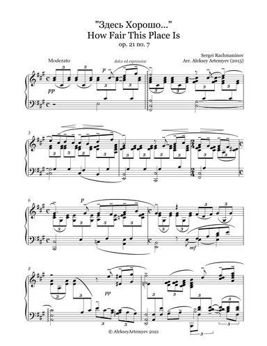 How Fair This Place Is (Romance "Zdes' horosho" op. 21 no. 7) (arr. Aleksey Artemyev)