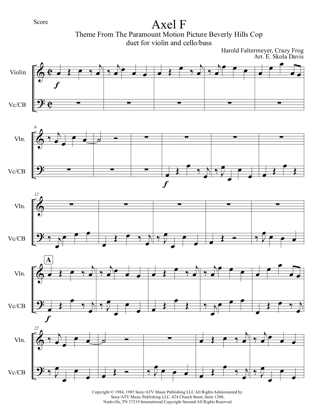 Axel F (arr. E. Skola Davis)