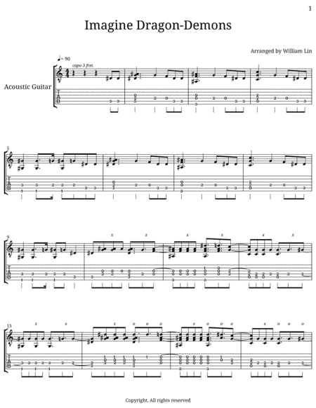 Demons (arr. William Lin)