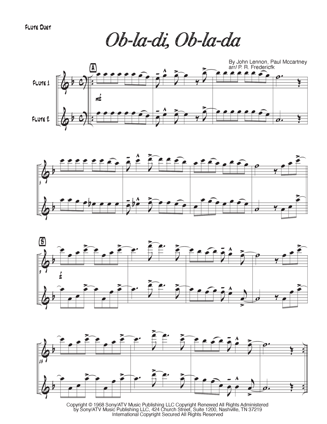 Ob-la-di, Ob-la-da (arr. P. R. Frederick)