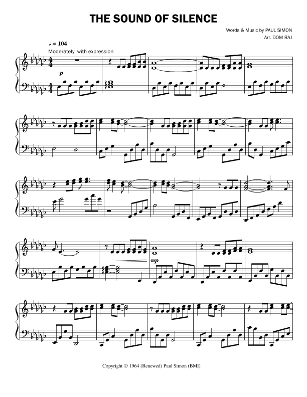 The Sound Of Silence (arr. Dom Raj)