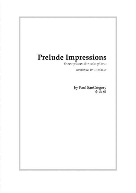 Prelude Impressions (for solo piano)