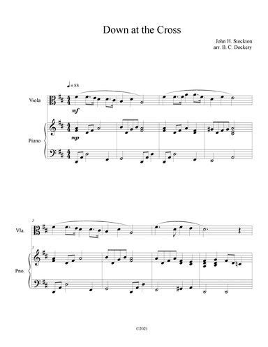 Down at the Cross (Viola Solo with Piano Accompaniment) (arr. B. C. Dockery)