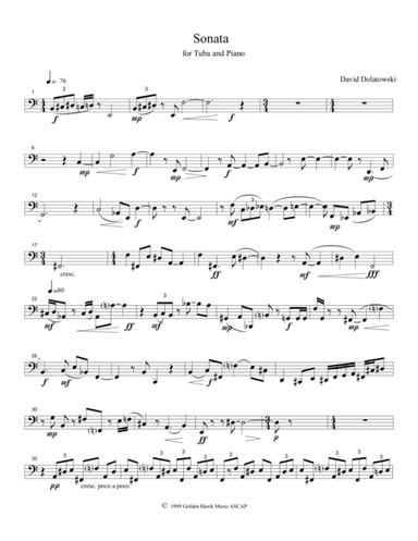 Sonata for Tuba and Piano - Tuba Part