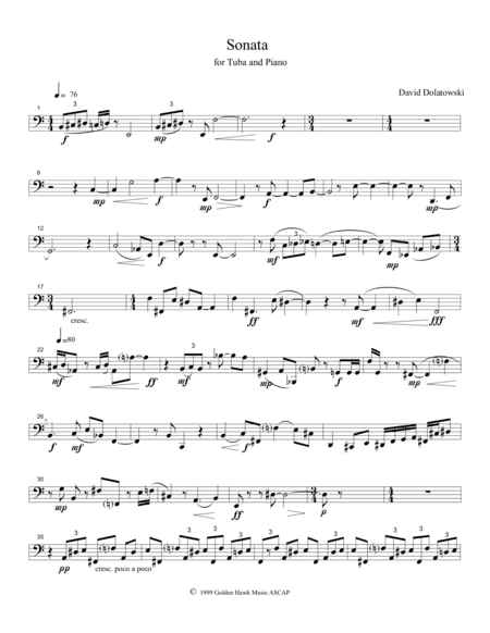 Sonata for Tuba and Piano - Tuba Part