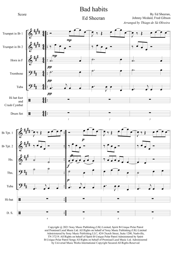 Bad Habits (arr. Thiago de Sá)