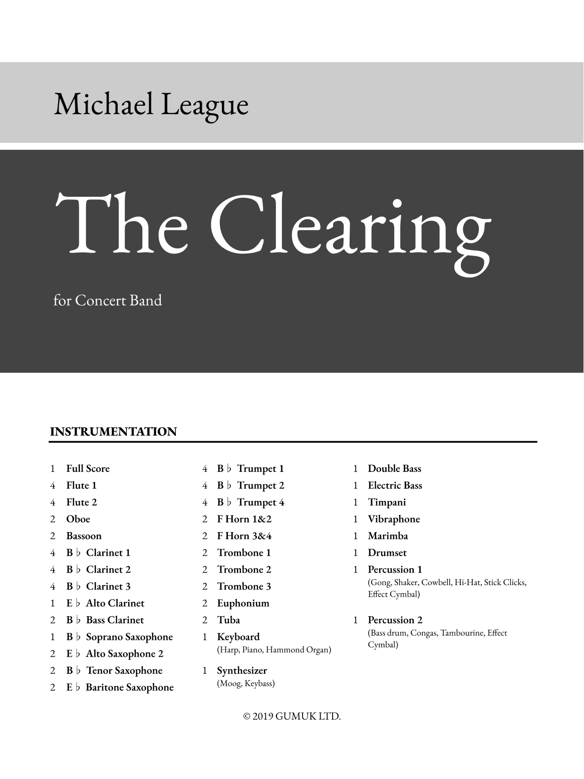 The Clearing (arr. Luke Thunberg)