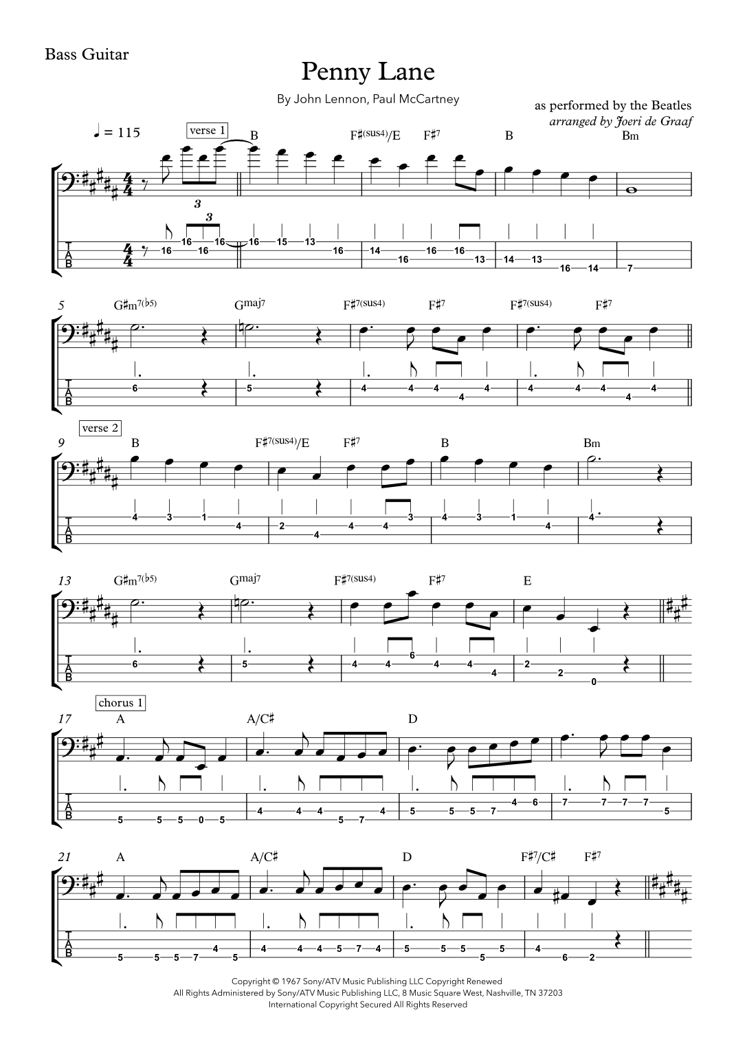 Penny Lane (arr. Joeri de Graaf)