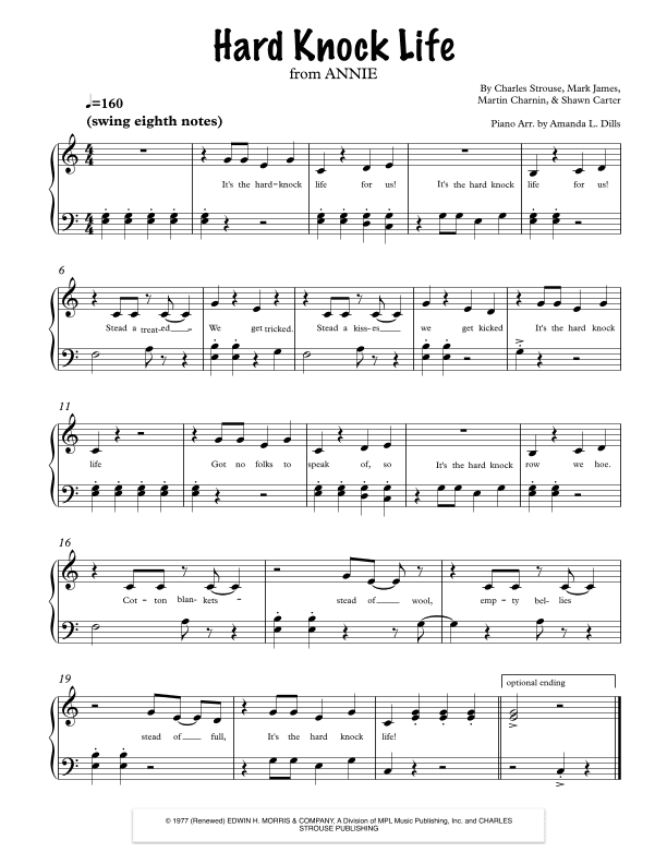 It's The Hard-knock Life (arr. Amanda Dills)