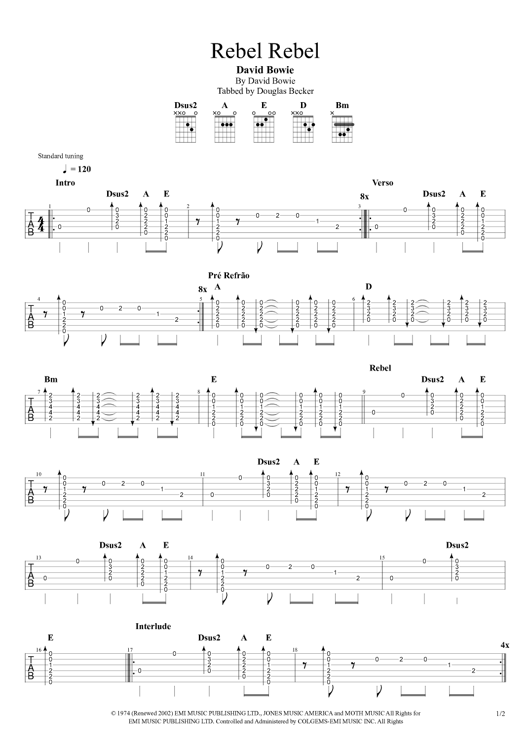 Rebel, Rebel (arr. Douglas Becker)