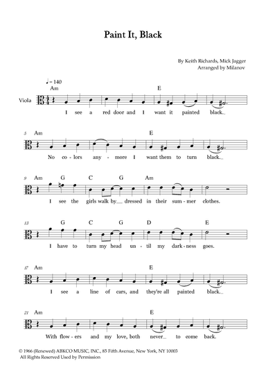 Paint It, Black (arr. Milanov)