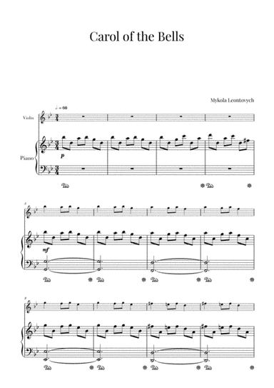 Carol of the Bells (for Violin and Piano) (arr. Cadenza Editions)