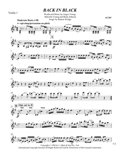 Back In Black (arr. Benton Wedge)