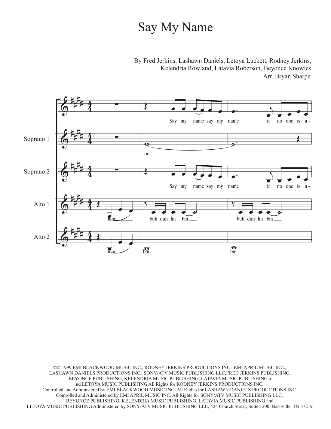 Say My Name (arr. Bryan Sharpe)