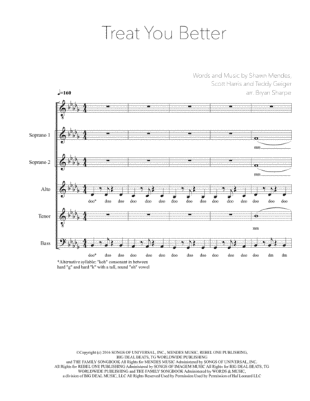 Treat You Better (arr. Bryan Sharpe)